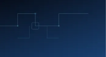 Abstract blue gradient background with thin interconnected lines and small glowing nodes.
